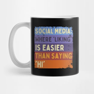 Sarcasm on Social Media - Truth with a Twist - Retro Style Mug